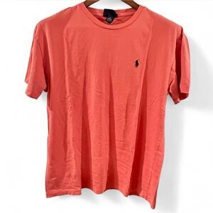 Polo Ralph Lauren Men's Coral w/ Navy Logo Crewneck T-shirt Size Small